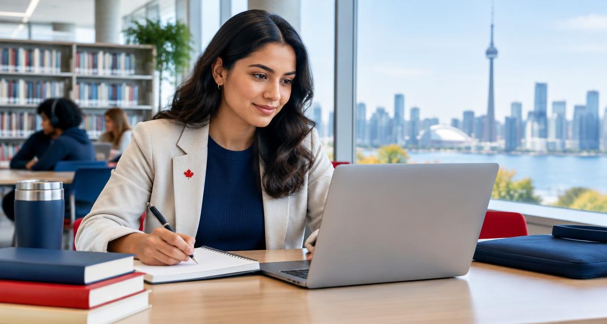 Temporary foreign worker studying a short course while working in Canada
