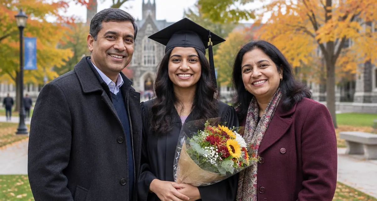 Parents attending their child's convocation in Canada